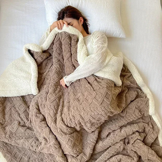 SherpaCloud – Reversible Sherpa Fleece Throw Blanket