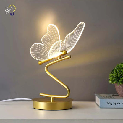 Lumora – Elegant LED Butterfly Table Lamp with Golden Base