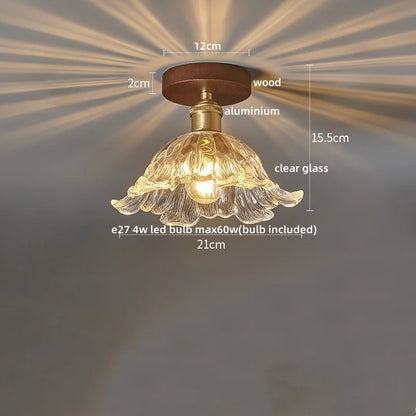 LumoPumpkin – Nordic Pumpkin Glass Ceiling Light with Wooden Base