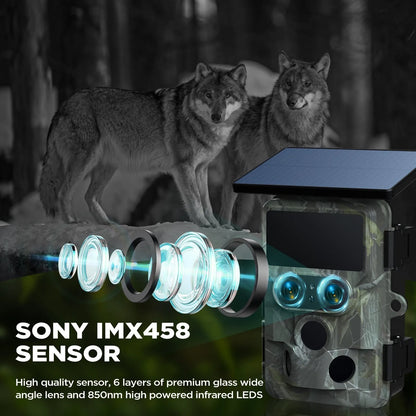 4K Solar-Powered Trail Camera with WiFi & Night Vision  –  Bricodil BCD7314