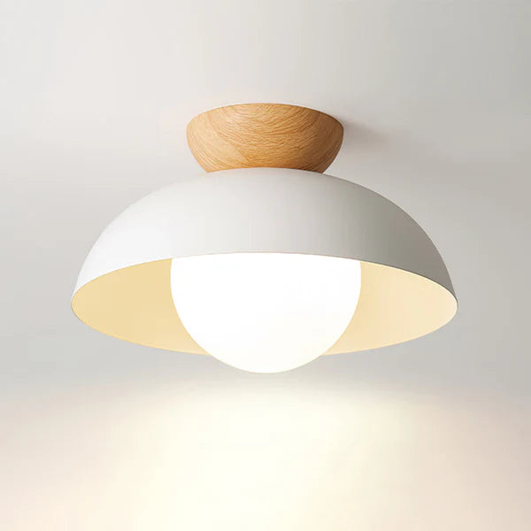 Nordika – Scandinavian LED Flush Mount Ceiling Light with Wood Accent