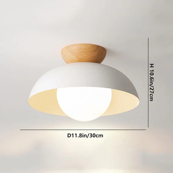 Nordika – Scandinavian LED Flush Mount Ceiling Light with Wood Accent