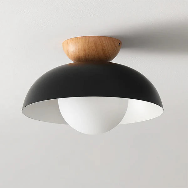 Nordika – Scandinavian LED Flush Mount Ceiling Light with Wood Accent