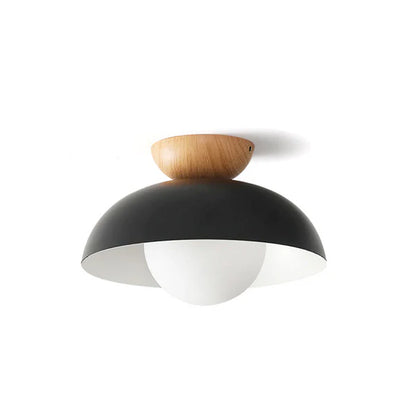 Nordika – Scandinavian LED Flush Mount Ceiling Light with Wood Accent