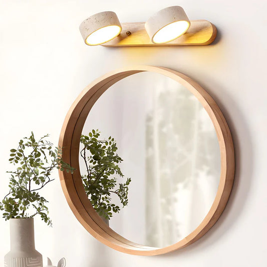 LumaStone – Nordic Travertine & Wood LED Wall Lamp