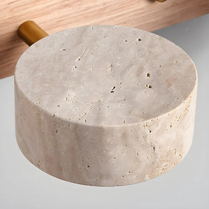 LumaStone – Nordic Travertine & Wood LED Wall Lamp