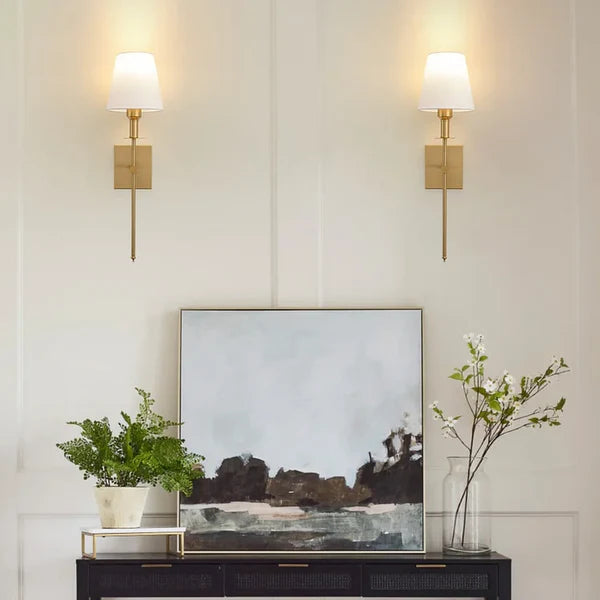 Aureline – Modern Brass & Fabric Wall Lamp