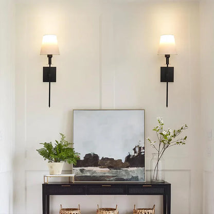 Aureline – Modern Brass & Fabric Wall Lamp