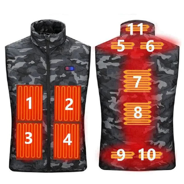 ThermoCamo – Electric Heated Vest Jacket with Carbon Heating Zones