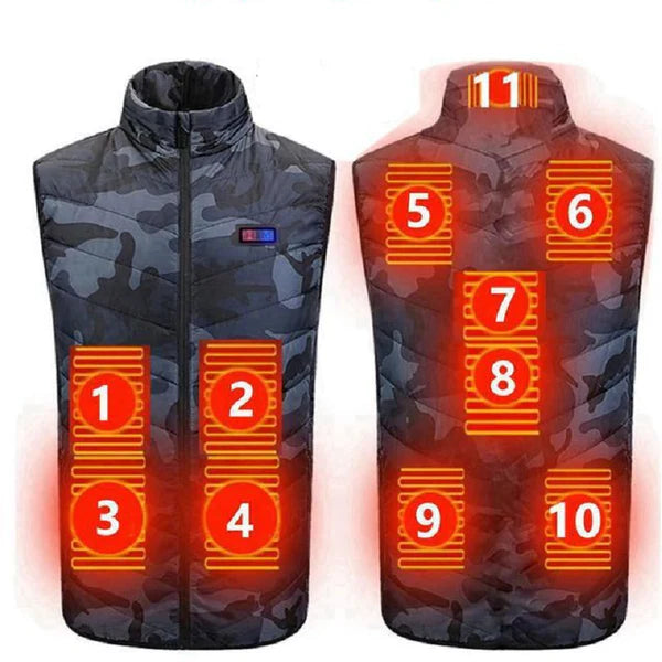 ThermoCamo – Electric Heated Vest Jacket with Carbon Heating Zones