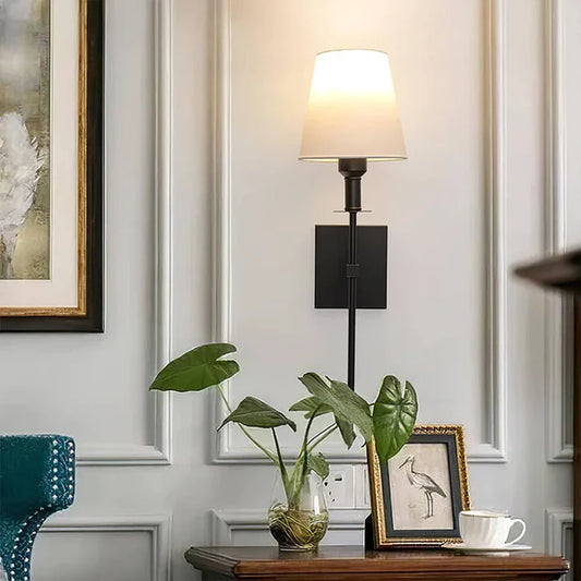 Aureline – Modern Brass & Fabric Wall Lamp
