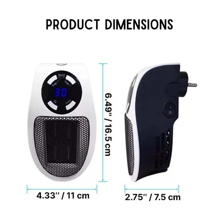 ThermaLuxe – Portable Ceramic Wall Heater with Remote