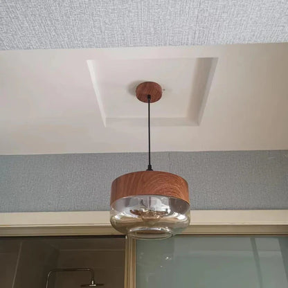 NordLuma – Scandinavian Wooden & Glass Pendant Light