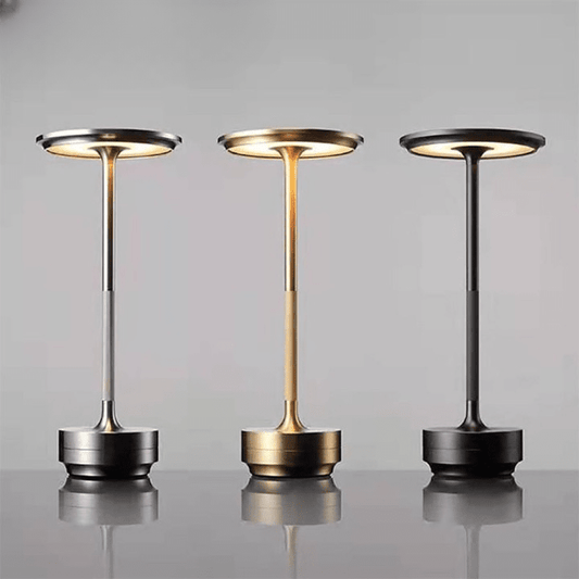 LumoRetro – Wireless Dimmable Retro LED Table Lamp | Metal & Portable