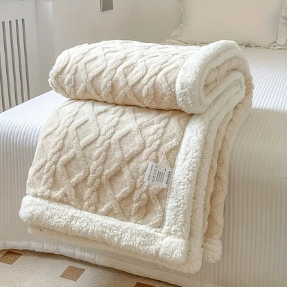 SherpaCloud – Reversible Sherpa Fleece Throw Blanket