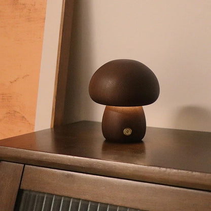 MiloGlow – Wooden LED Mushroom Table Lamp