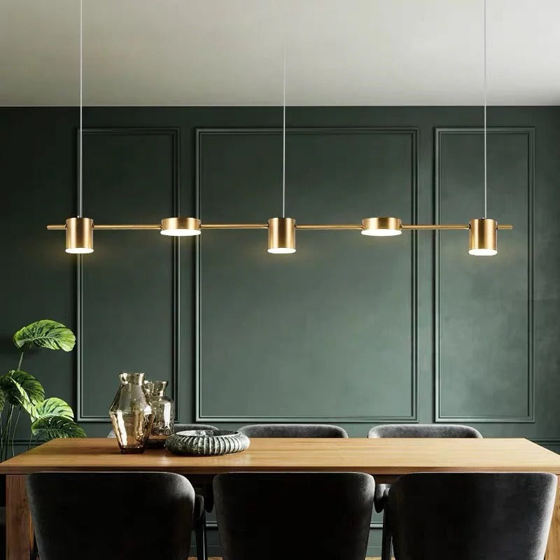 Aureon – Modern Gold Aluminium Pendant Light with 3 & 5 Heads