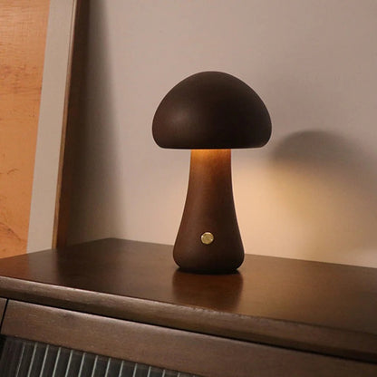 MiloGlow – Wooden LED Mushroom Table Lamp