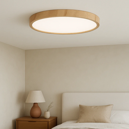 LumoWood – Minimalist Wooden Grain LED Ceiling Light