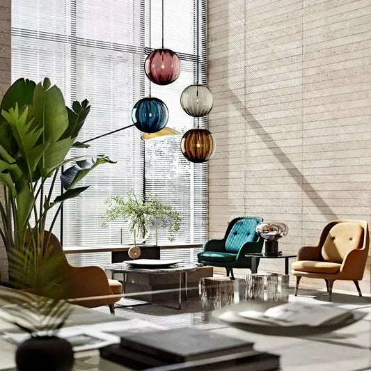 LumoSphere – Modern Colorful Glass Pendant Light