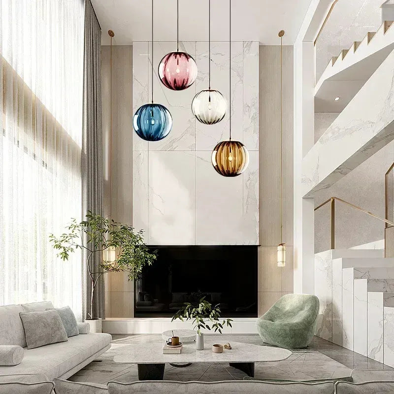 LumoSphere – Modern Colorful Glass Pendant Light