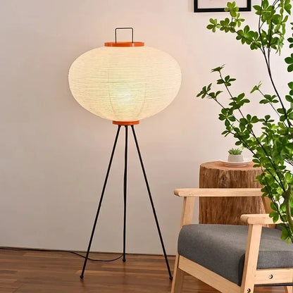 ZenGlow – Rice Paper Floor Lamp | Minimalist LED-Compatible Light