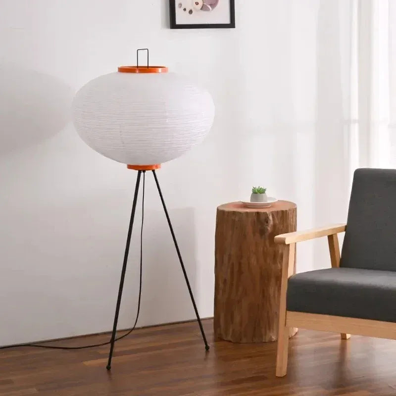 ZenGlow – Rice Paper Floor Lamp | Minimalist LED-Compatible Light