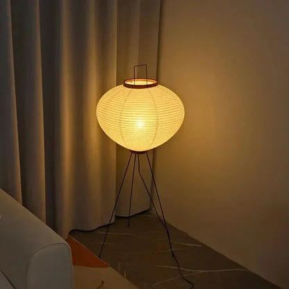 ZenGlow – Rice Paper Floor Lamp | Minimalist LED-Compatible Light