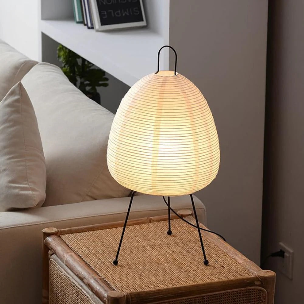 ZenGlow – Rice Paper Floor Lamp | Minimalist LED-Compatible Light