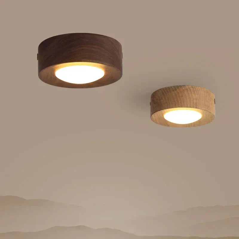 WoodAura – Modern Walnut LED Ceiling Spotlight