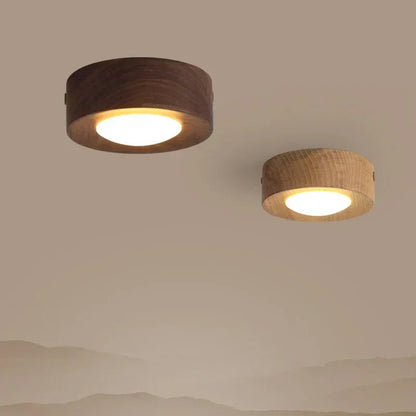 WoodAura – Modern Walnut LED Ceiling Spotlight