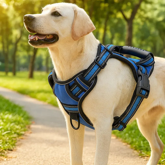 LumiTrail – Reflective Adjustable Dog Harness with Control Handle
