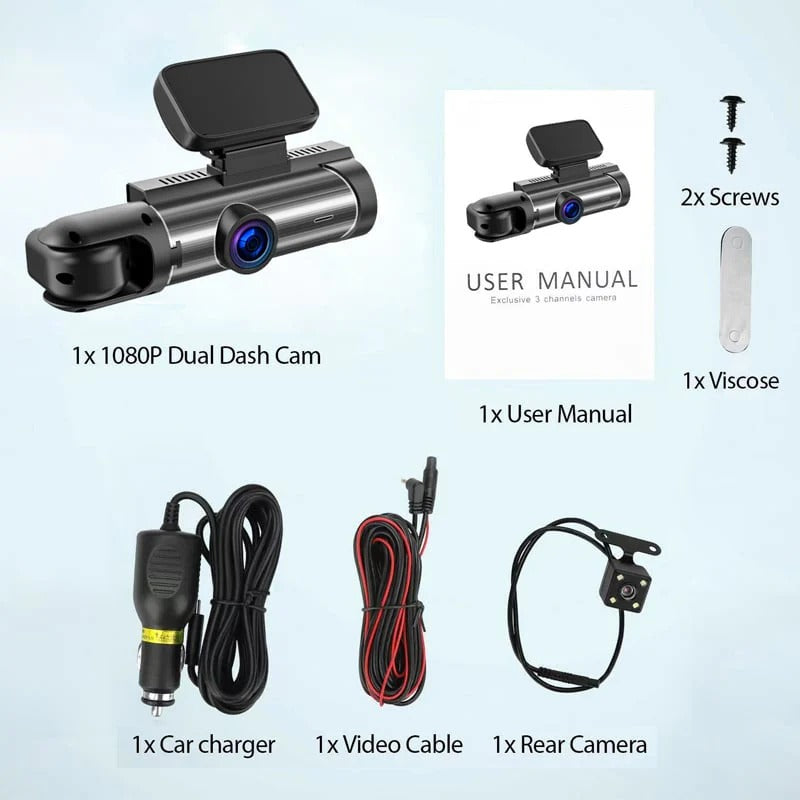 Drivexa – Dual Dash Cam for Front & Rear Protection