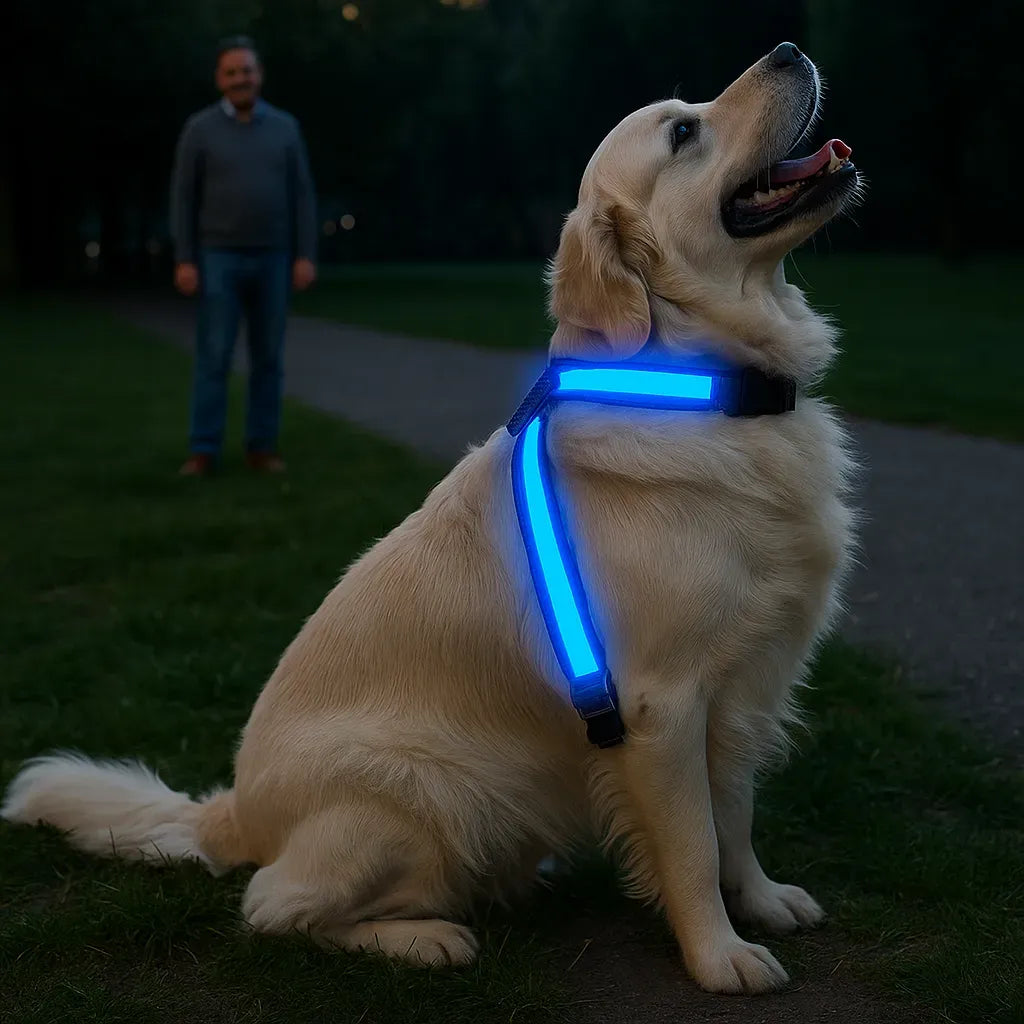LumiPaw – Rechargeable Multicolour LED Dog Harness