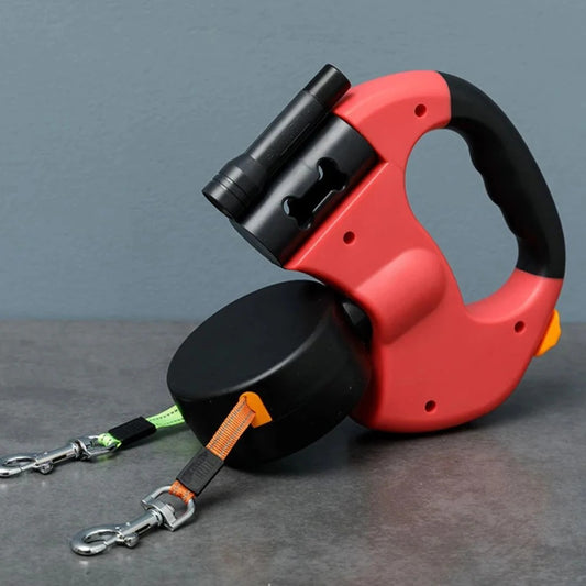 DuoTrail – Dual Retractable Dog Lead with LED Light & 360° Anti-Tangle System