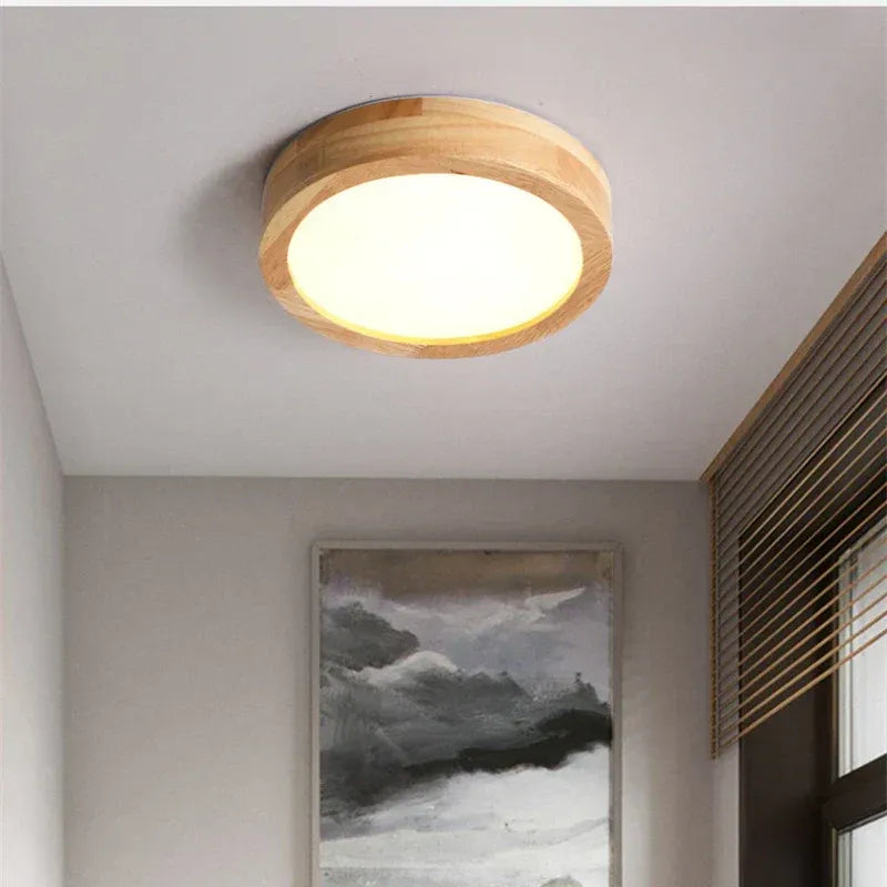 LumoBamboo – Nordic Wooden LED Ceiling Light