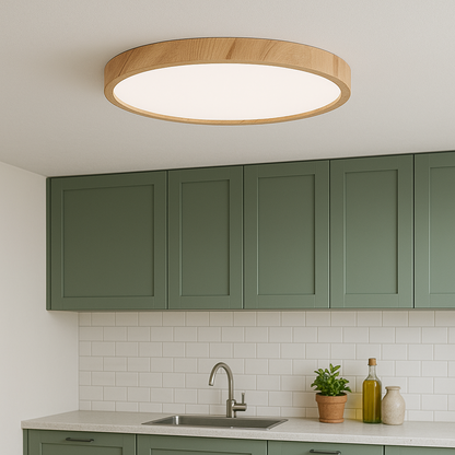 LumoWood – Minimalist Wooden Grain LED Ceiling Light