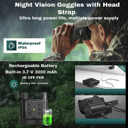 Night Vision Binoculars 8X 4K Head Mount – Bricodil BCD4729