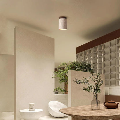 Big StoneAura – Modern Travertine Ceiling Light