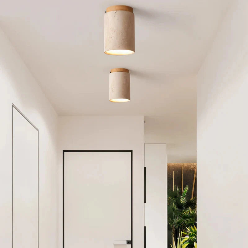 Big StoneAura – Modern Travertine Ceiling Light
