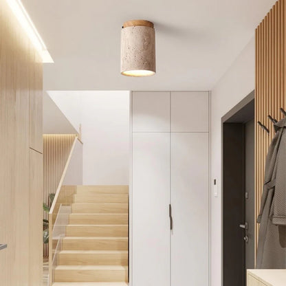 Big StoneAura – Modern Travertine Ceiling Light