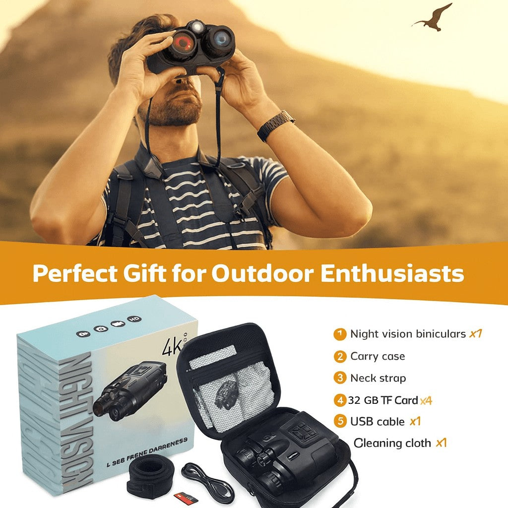4K Night Vision Binoculars – 8X Zoom, 600 m Range – Bricodil BCD4729