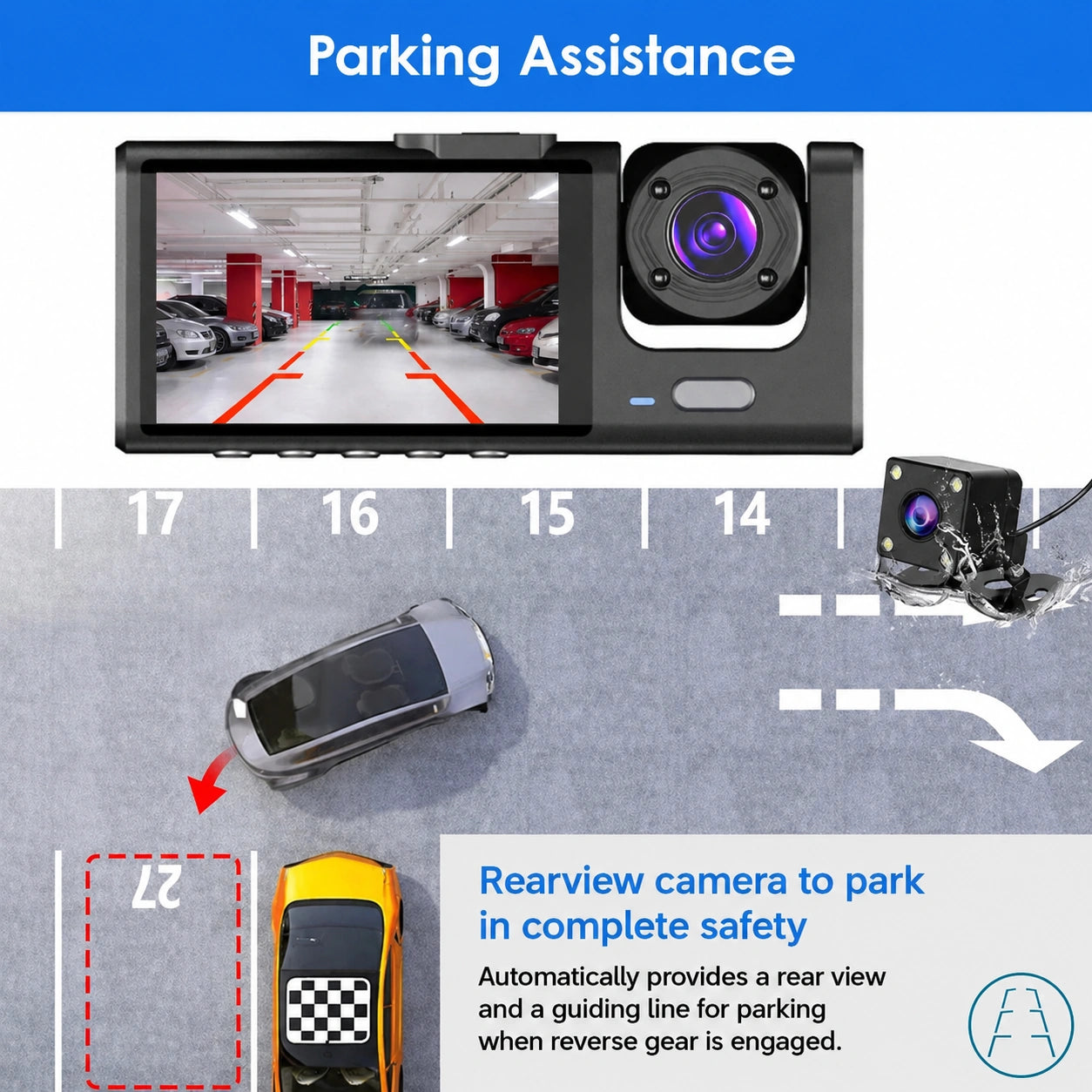 Bricodil – Triple Channel Dash Camera with Parking Monitor