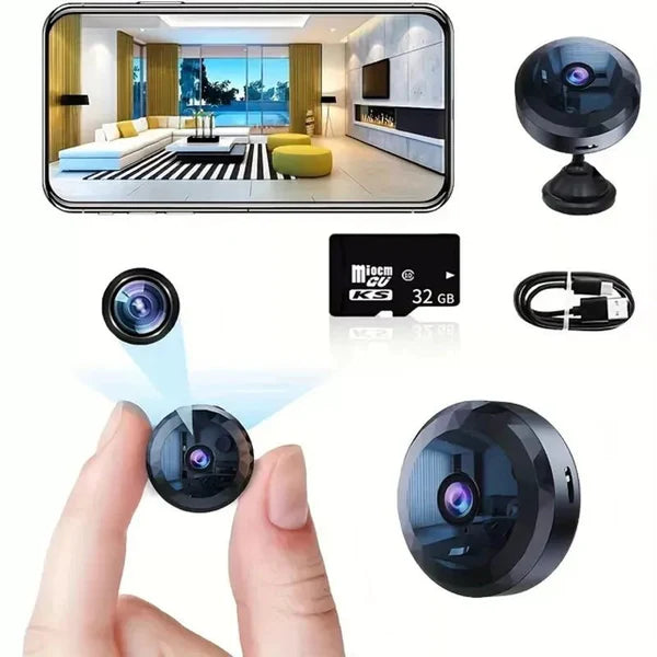 OPTIGUARD – Smart Mini Security Camera with WiFi & Night Vision + FREE 64GB MicroSD