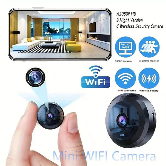 OPTIGUARD – Smart Mini Security Camera with WiFi & Night Vision + FREE 64GB MicroSD