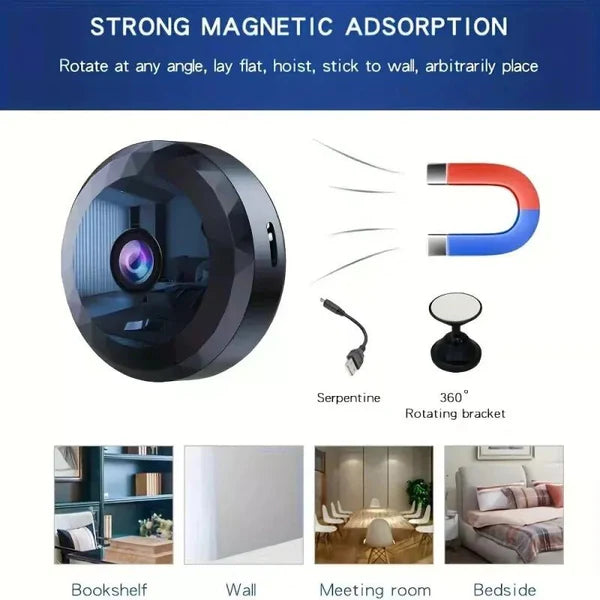 OPTIGUARD – Smart Mini Security Camera with WiFi & Night Vision + FREE 64GB MicroSD