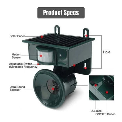 SolarGuard – Smart Ultrasonic Solar Bird Repeller