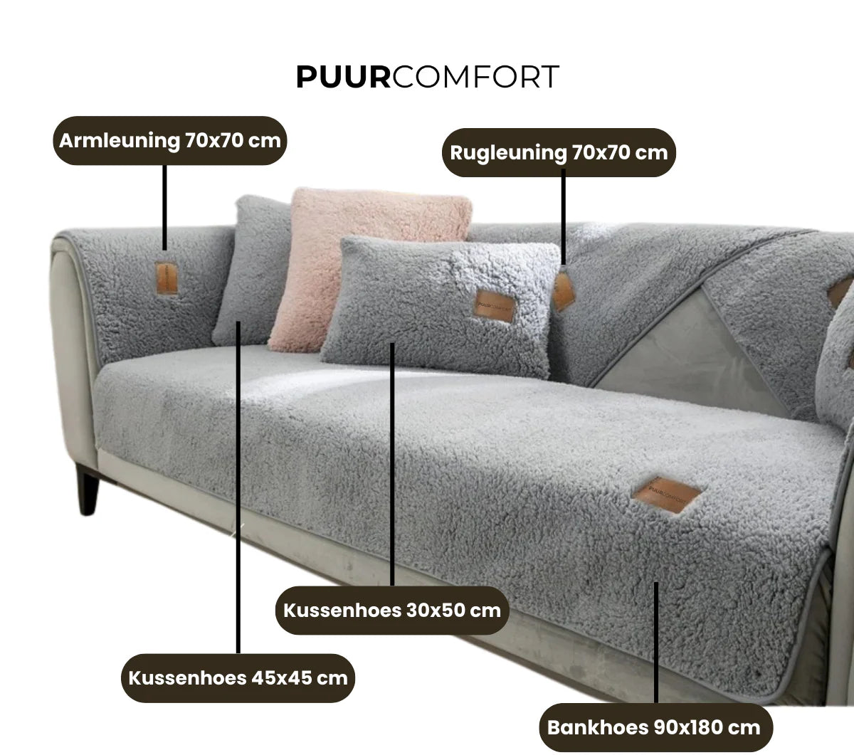 Varda – Premium Sherpa Fleece Sofa Cover with Non-Slip Backing